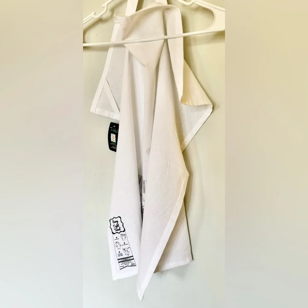 NWT Adulting is Bullshit Printed "Hang Tight" Kitchen Towel: White & Black - Picture 8 of 11